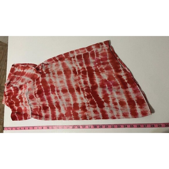 Torrid Women’s Size 0 (Large) Red & White Tie-Dye V-Neck Cap Sleeve Blouse Tunic - Picture 8 of 9